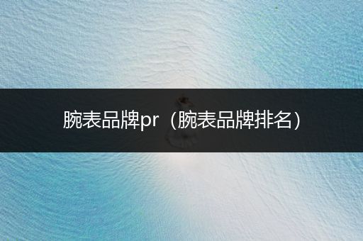 腕表品牌pr（腕表品牌排名）